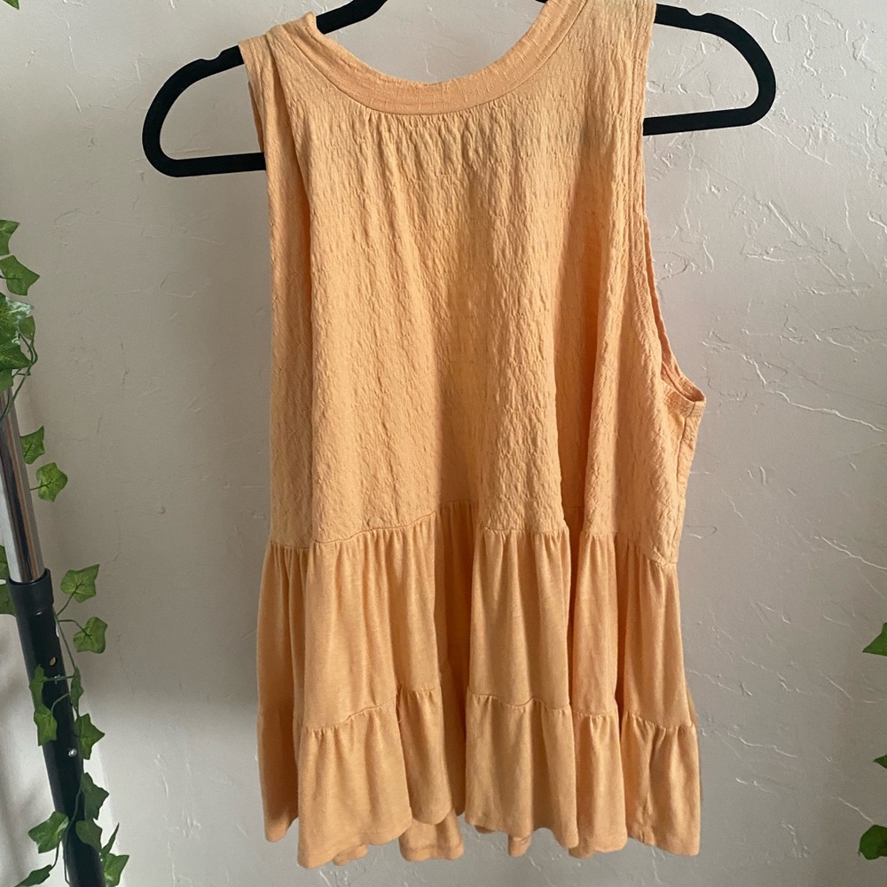 XS Free People Orange Layers Tank w/ Open Back